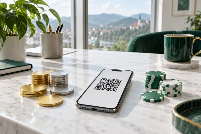 crypto casino: kryptomince, smartfón s QR kódom a žetóny