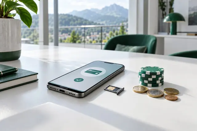 hracie automaty zdarma bez registracie: smartfón s vysunutou SIM kartou, žetóny a mince – platba cez mobil